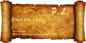 Paulisz Lili névjegykártya